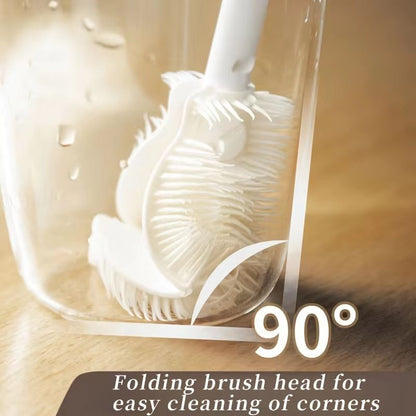 Foldable 360 Silicone Cleaning Brush With Long Handle  Reusable Bottle  Cup Scrubber 5