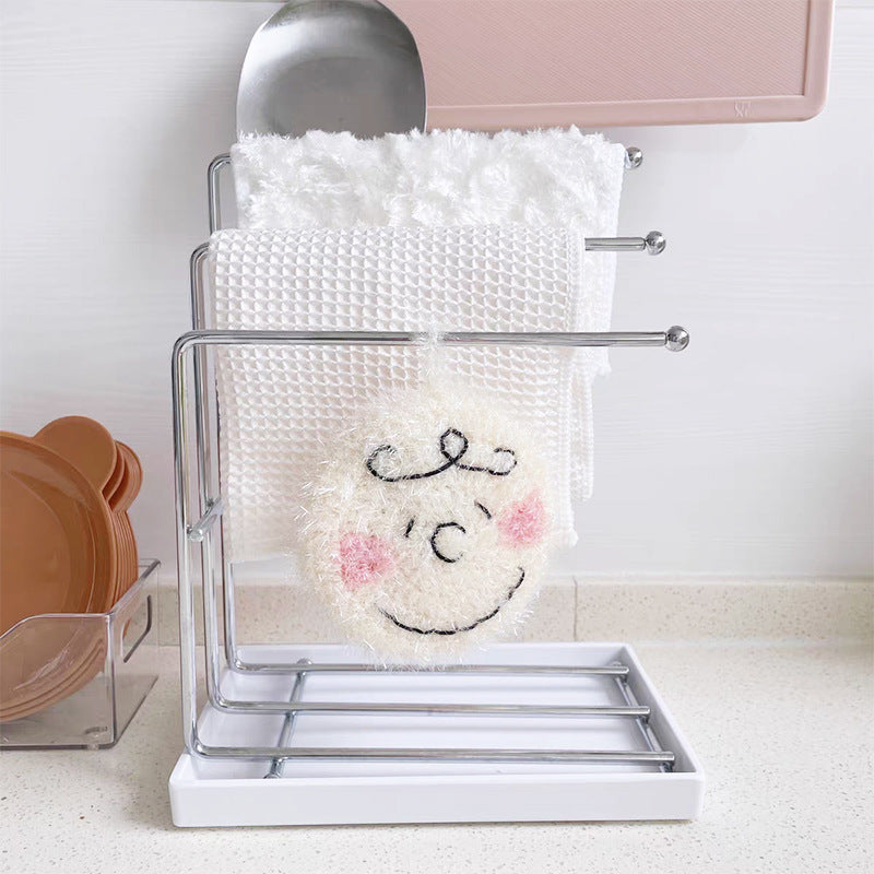 Drain Rag Rack, Kitchen Supplies Storage Rack, Household Counter top Organiser, Dishcloth Sponge Towel Holder