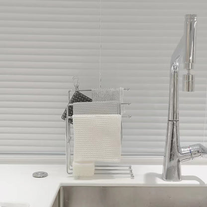 Drain Rag Rack, Kitchen Supplies Storage Rack, Household Counter top Organiser, Dishcloth Sponge Towel Holder