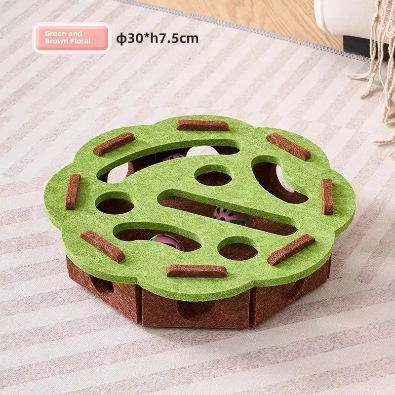 Felt Puzzle Box Cat Toy  Interactive Indoor Hunting Game With Ball For Cats 6
