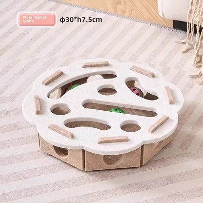 Felt Puzzle Box Cat Toy  Interactive Indoor Hunting Game With Ball For Cats 7