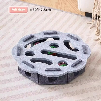 Felt Puzzle Box Cat Toy  Interactive Indoor Hunting Game With Ball For Cats 8
