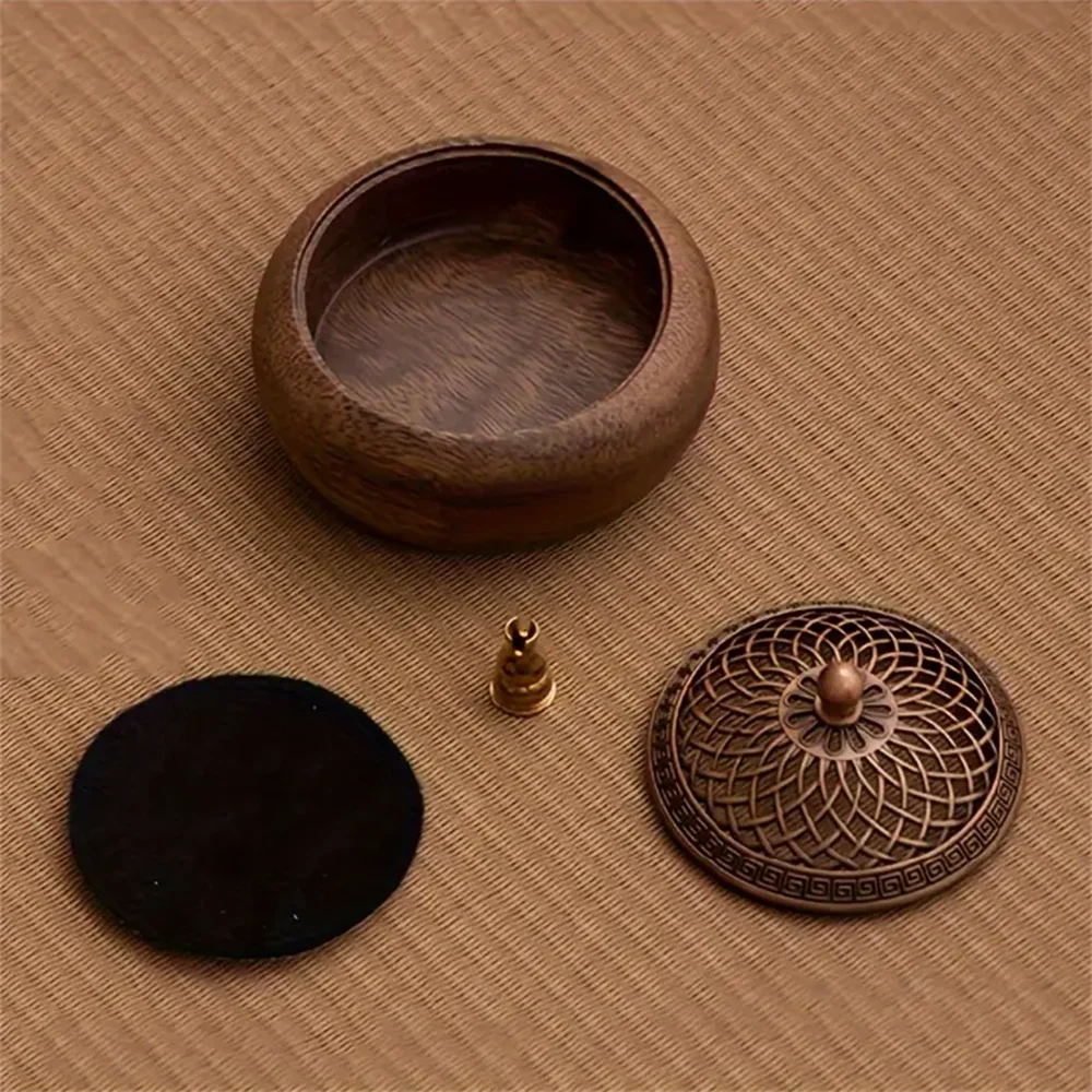 Walnut Incense Burner Zen Tea Ceremony Decor Ancient Style Sandalwood Agarwood Smoked Creative Orna 2