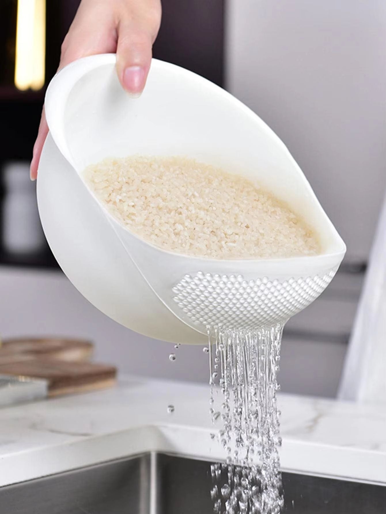 Multi-Piece Colander Rice & Fruit Bowl Set – Handle-Included Drain Basket Kitchen Organizer