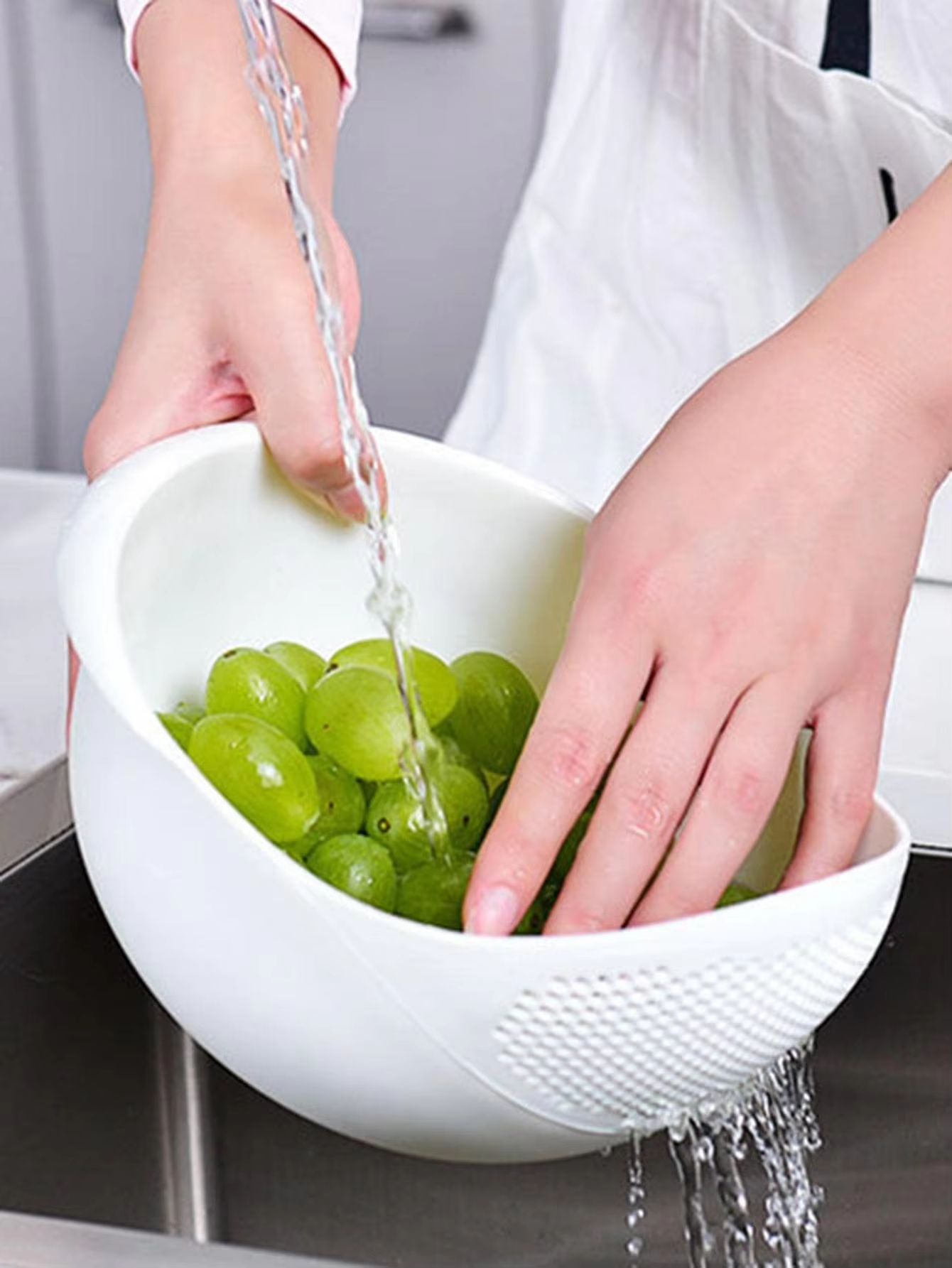 MultiPiece Colander Rice  Fruit Bowl Set  HandleIncluded Drain Basket Kitchen Organizer 2