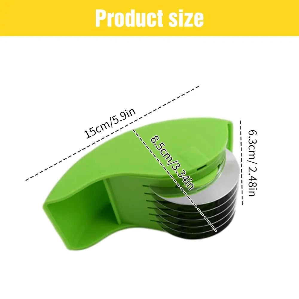 Vegetable Chopper Roller, Manual Scallion Cutter, 6 Stainless Steel Blade Herb Mincer, Detachable Parsley Chopper Tool