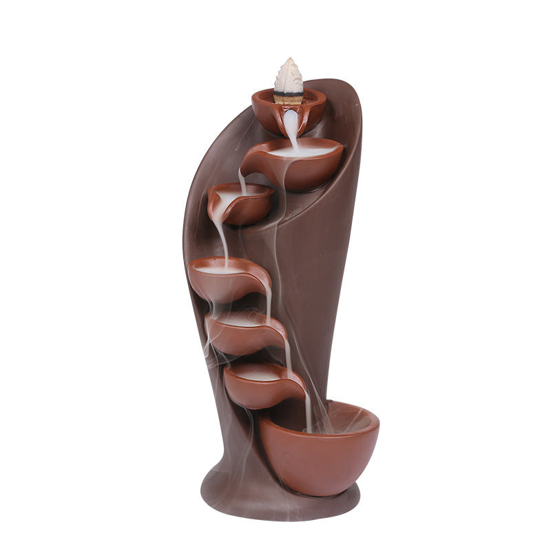 Ceramic Waterfall Backflow Incense Burner, 1pc Multifunctional Ornament