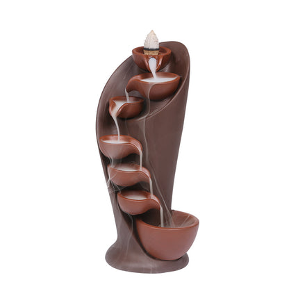Ceramic Waterfall Backflow Incense Burner, 1pc Multifunctional Ornament