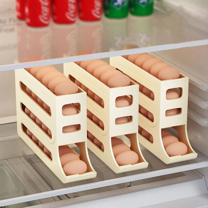 Refrigerator Egg Storage Box Large Capacity Rolling Egg Organizer for Kitchen and Fridge