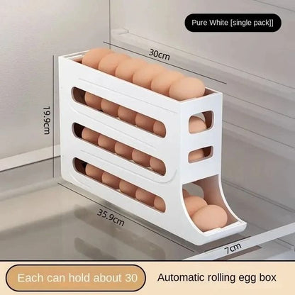 Refrigerator Egg Storage Box Large Capacity Rolling Egg Organizer For Kitchen And Fridge 6