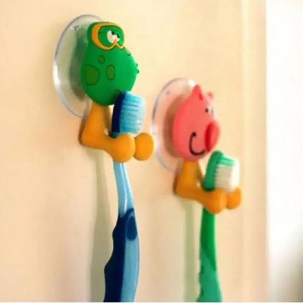 Cartoon Animals Toothbrush Holder, Strong Suction Tooth Brush Storage Rack, Bathroom Lovely Rabbit Kids Children