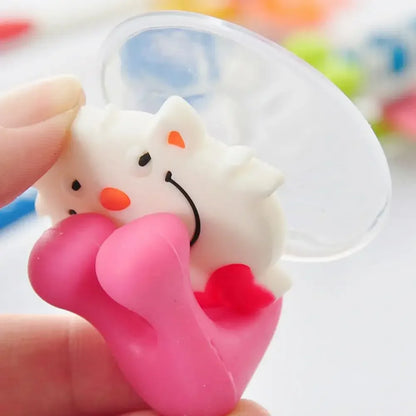 Cartoon Animals Toothbrush Holder, Strong Suction Tooth Brush Storage Rack, Bathroom Lovely Rabbit Kids Children