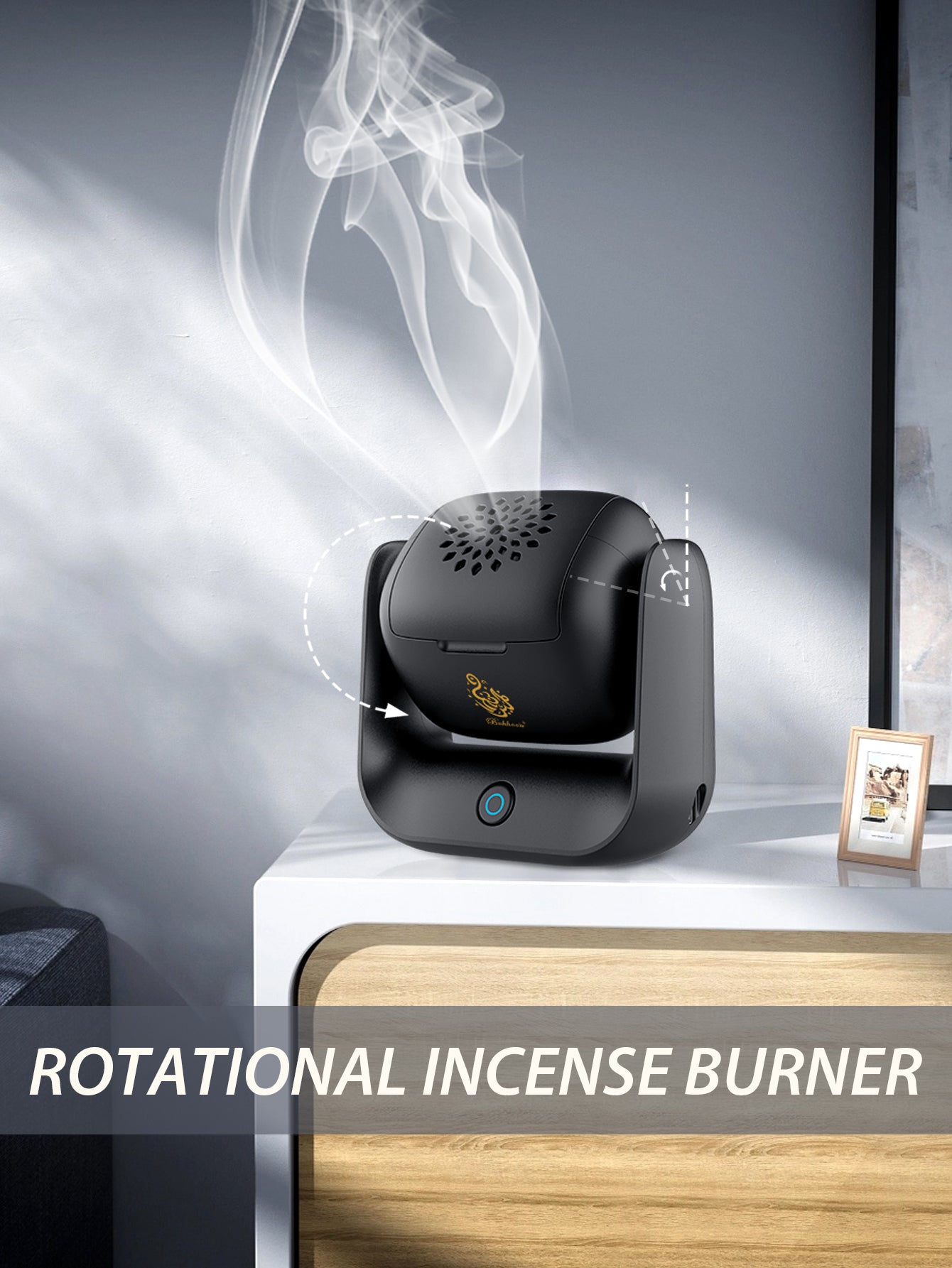 Rotatable Electronic Incense Burner, High Quality Arabian Censer, USB Rechargeable Rotational Aroma Machine
