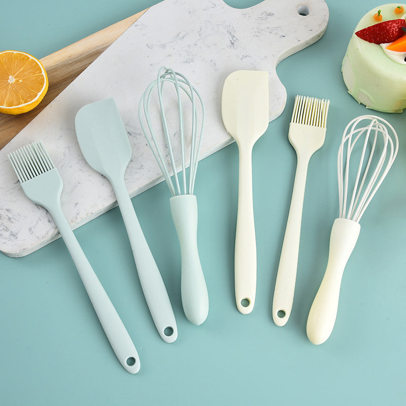 Non Stick Silicone Cream Scraper, Bread Cake Butter Spatula, Mixer Oil Brush with PP Handle, Kitchen Baking Tool Set
