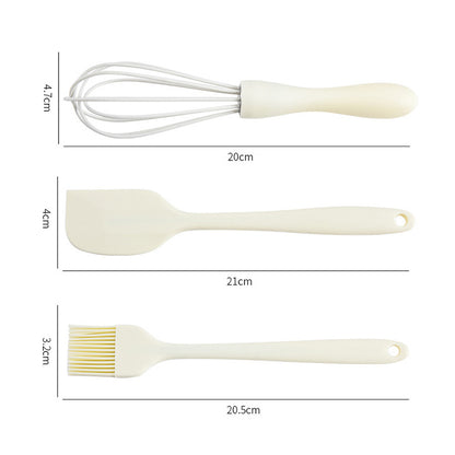 Non Stick Silicone Cream Scraper, Bread Cake Butter Spatula, Mixer Oil Brush with PP Handle, Kitchen Baking Tool Set