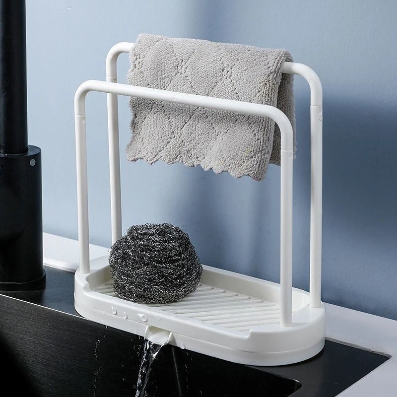 Double Layer Kitchen Cloth Drain Rack For Sink And Countertop Storage 2