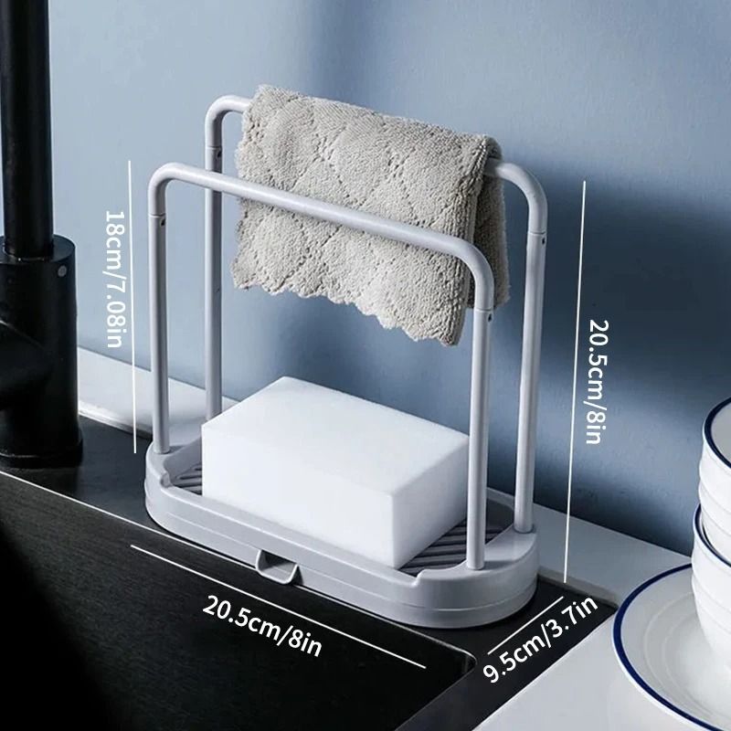 Double Layer Kitchen Cloth Drain Rack For Sink And Countertop Storage 5