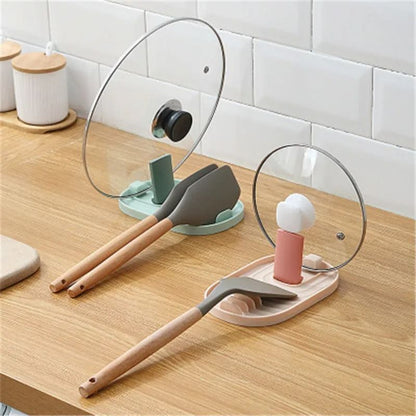 Kitchen Pot Lid and Utensil Holder Rack Organizer