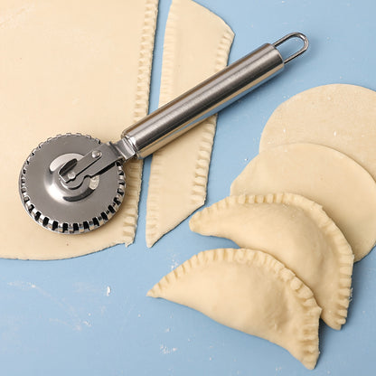 Stainless Steel Multifunctional Edge Roller for Baking, Decorative Rolling Pastry Cutter, All Steel Embossing Tool