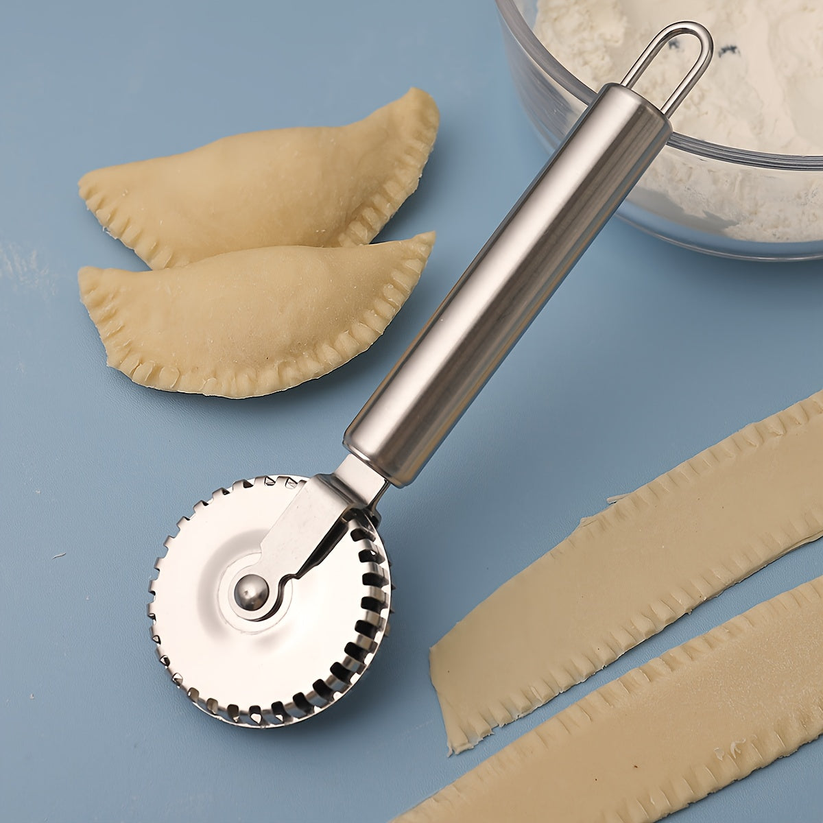 Stainless Steel Multifunctional Edge Roller for Baking, Decorative Rolling Pastry Cutter, All Steel Embossing Tool