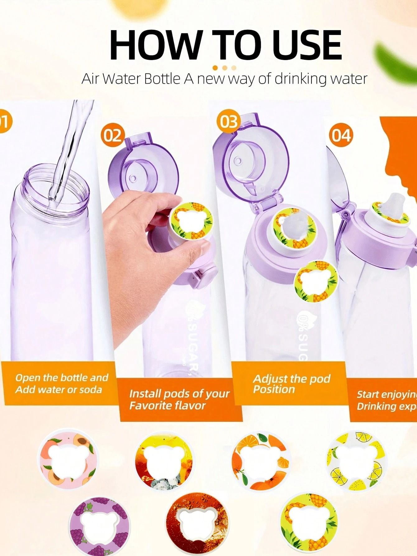 Bear Fruit Flavor Pods For Water Bottles Zero Sugar Zero Calorie Drink Enhancers 1
