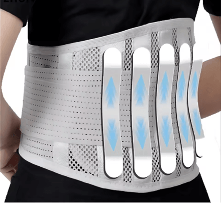 CoreAlign Lumbar Support Belt – Breathable Back Brace with 5 Reinforced Plates for Spine and Posture Protection