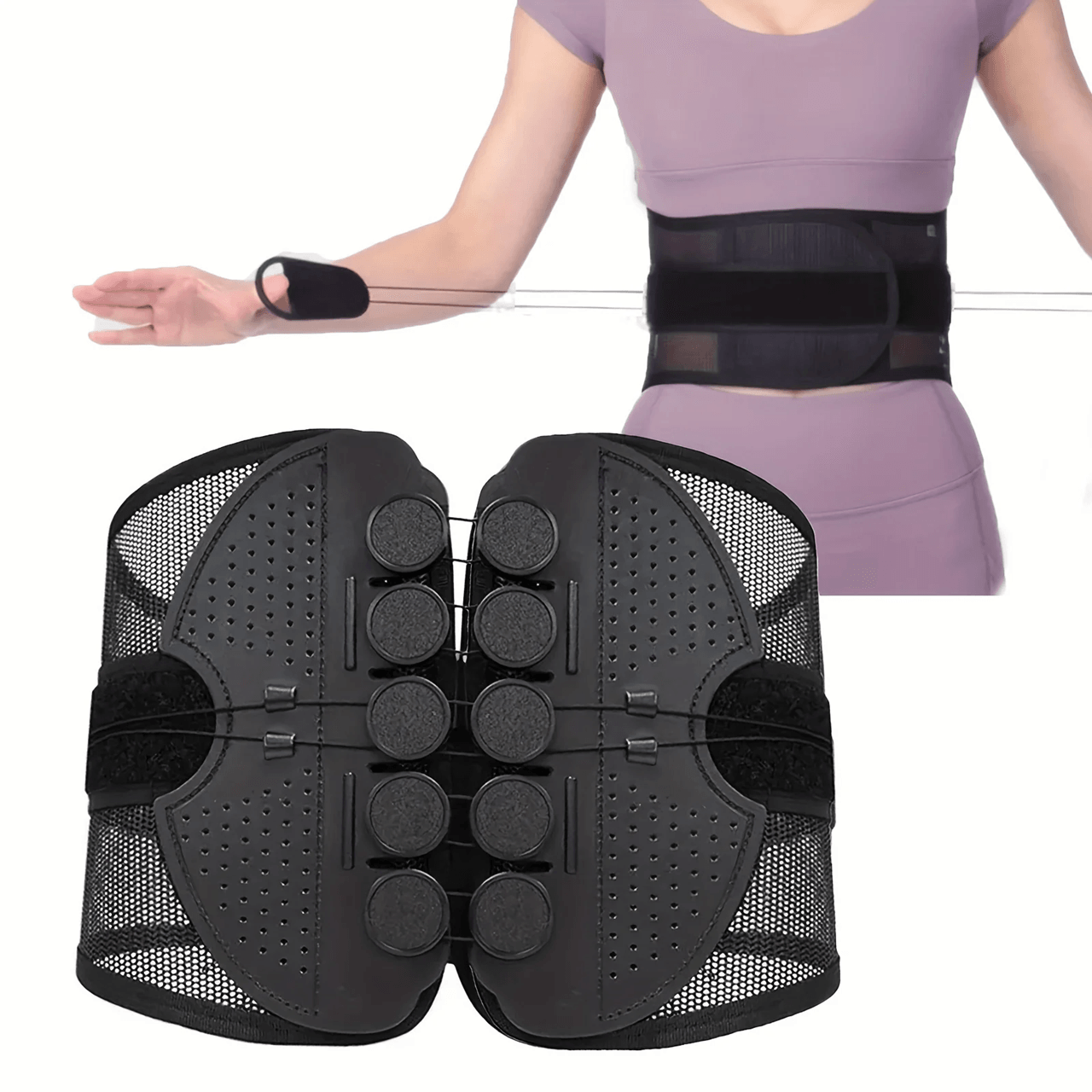 AirFlex Adjustable Sports Waist Support Belt  Breathable Mesh Back Brace For Fitness Hiking  Everyd 1