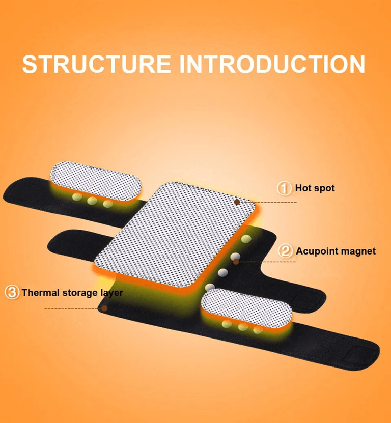 ThermaFlex SelfHeating Magnetic Knee Brace  Adjustable Tourmaline Therapy Pads For Pain Relief And  2