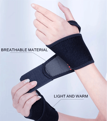 ThermaWrap Self-Heating Magnetic Wrist Support – Adjustable Compression Brace for Pain Relief and Joint Warmth