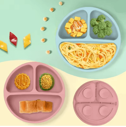 LittleNest Silicone Baby Feeding Set – Non-Slip Suction Plate, Straw Cup & Wooden Utensils for Toddlers