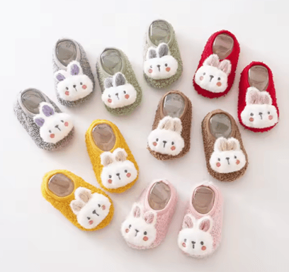 SnuggleBunny Plush Baby Floor Socks  Soft NonSlip Toddler Slippers For Warmth And Comfort 1