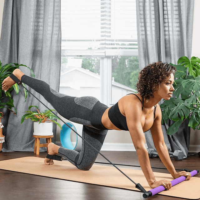FlexCore Multifunctional Pilates Bar  Portable Yoga Resistance Band And Full Body Toning Trainer 1