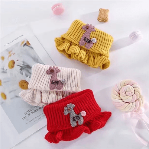 SnuggleGiraffe Knitted Baby Scarf  Soft Winter Neck Warmer For Kids And Toddlers 1