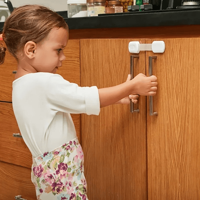 SecureLatch Baby Safety Lock Set  Adhesive Childproof Cabinet And Drawer Locks 1