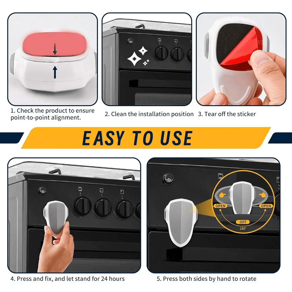 SafeHeat Child Safety Oven Lock  Heat Resistant Baby Proof Oven Door Latch 4