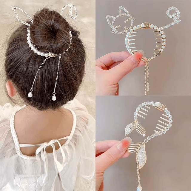 AngelGleam Tassel Hair Clip  Elegant Wing And Pearl Hair Accessory For Girls And Women 1