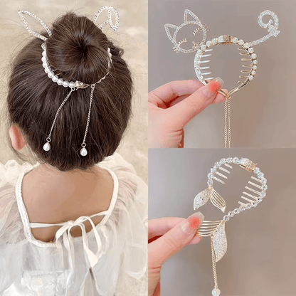 AngelGleam Tassel Hair Clip  Elegant Wing And Pearl Hair Accessory For Girls And Women 1