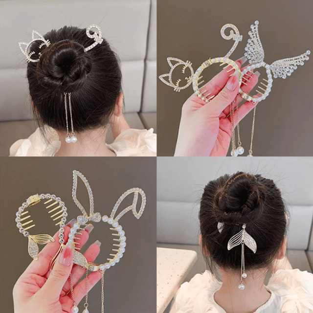 AngelGleam Tassel Hair Clip  Elegant Wing And Pearl Hair Accessory For Girls And Women 2
