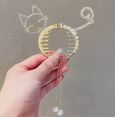 AngelGleam Tassel Hair Clip  Elegant Wing And Pearl Hair Accessory For Girls And Women 3