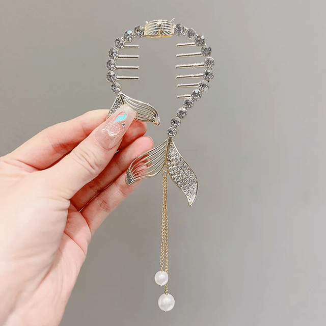 AngelGleam Tassel Hair Clip  Elegant Wing And Pearl Hair Accessory For Girls And Women 6