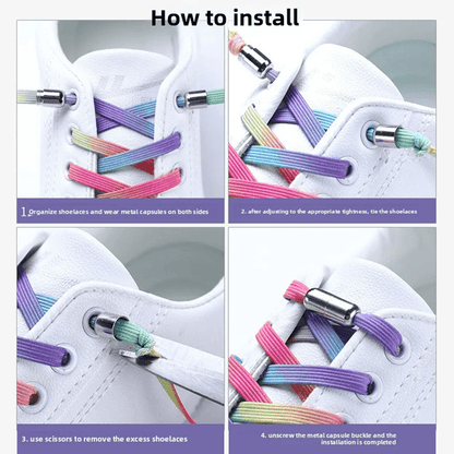 FlexStep Elastic No Tie Shoelaces  Colorful Buckle Laces For Kids And Adults 2