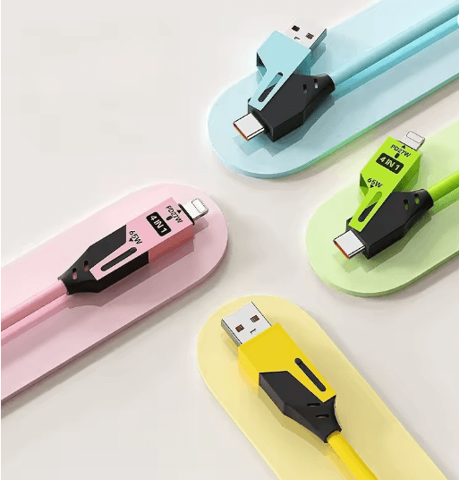 PowerLink 4 In 1 65W Fast Charging Cable  Multi Port USB Type C Charger For IPhone Samsung Xiaomi H 2