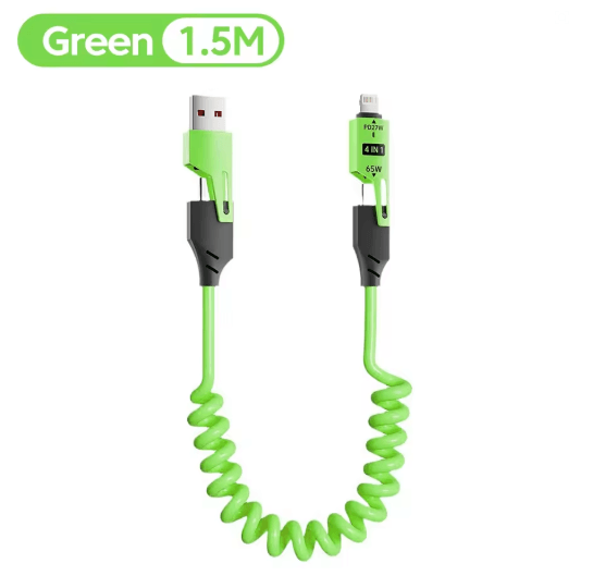 PowerLink 4 In 1 65W Fast Charging Cable  Multi Port USB Type C Charger For IPhone Samsung Xiaomi H 4