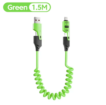 PowerLink 4 In 1 65W Fast Charging Cable  Multi Port USB Type C Charger For IPhone Samsung Xiaomi H 4