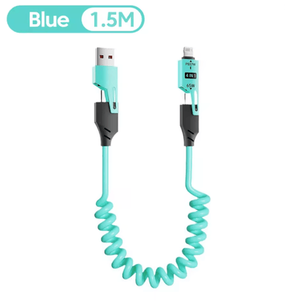 PowerLink 4 In 1 65W Fast Charging Cable  Multi Port USB Type C Charger For IPhone Samsung Xiaomi H 5