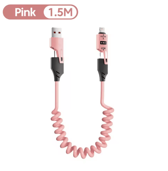 PowerLink 4 In 1 65W Fast Charging Cable  Multi Port USB Type C Charger For IPhone Samsung Xiaomi H 6