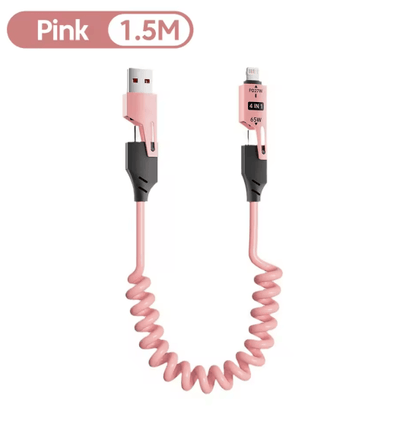 PowerLink 4 In 1 65W Fast Charging Cable  Multi Port USB Type C Charger For IPhone Samsung Xiaomi H 6