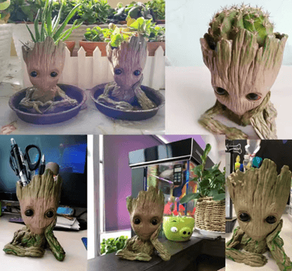 Groot Tree Flowerpot Planter And Pen Holder  Adorable Baby Groot Decoration For Home Or Office 1