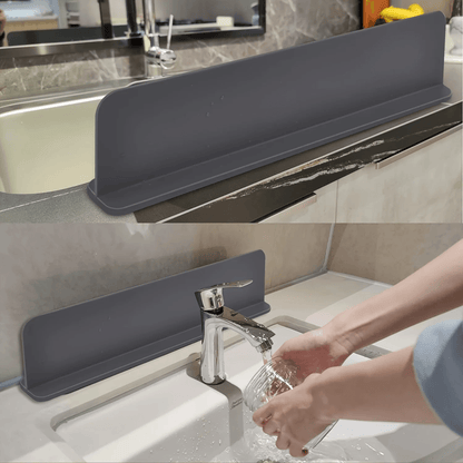 AquaShield Silicone Sink Splash Guard  NonSlip Water Barrier With Suction Cups For Kitchen And Bath 1
