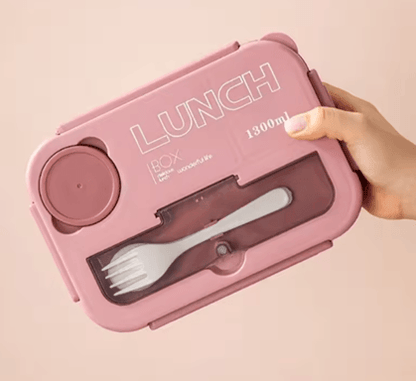 FreshPort 1300ML Bento Lunch Box With Fork And Spoon  Leakproof Food Storage Container For Kids And 3